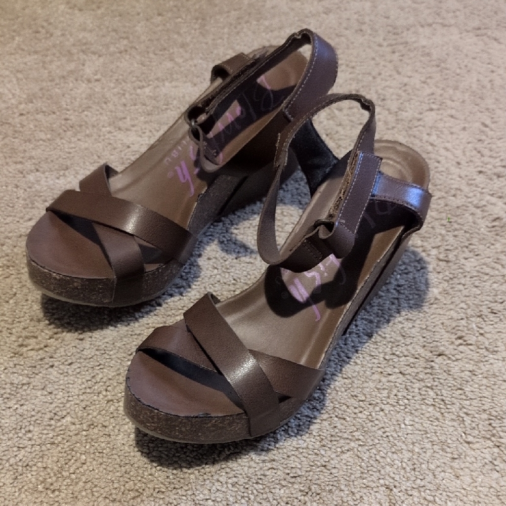 Chic Brown Wedge Sandals